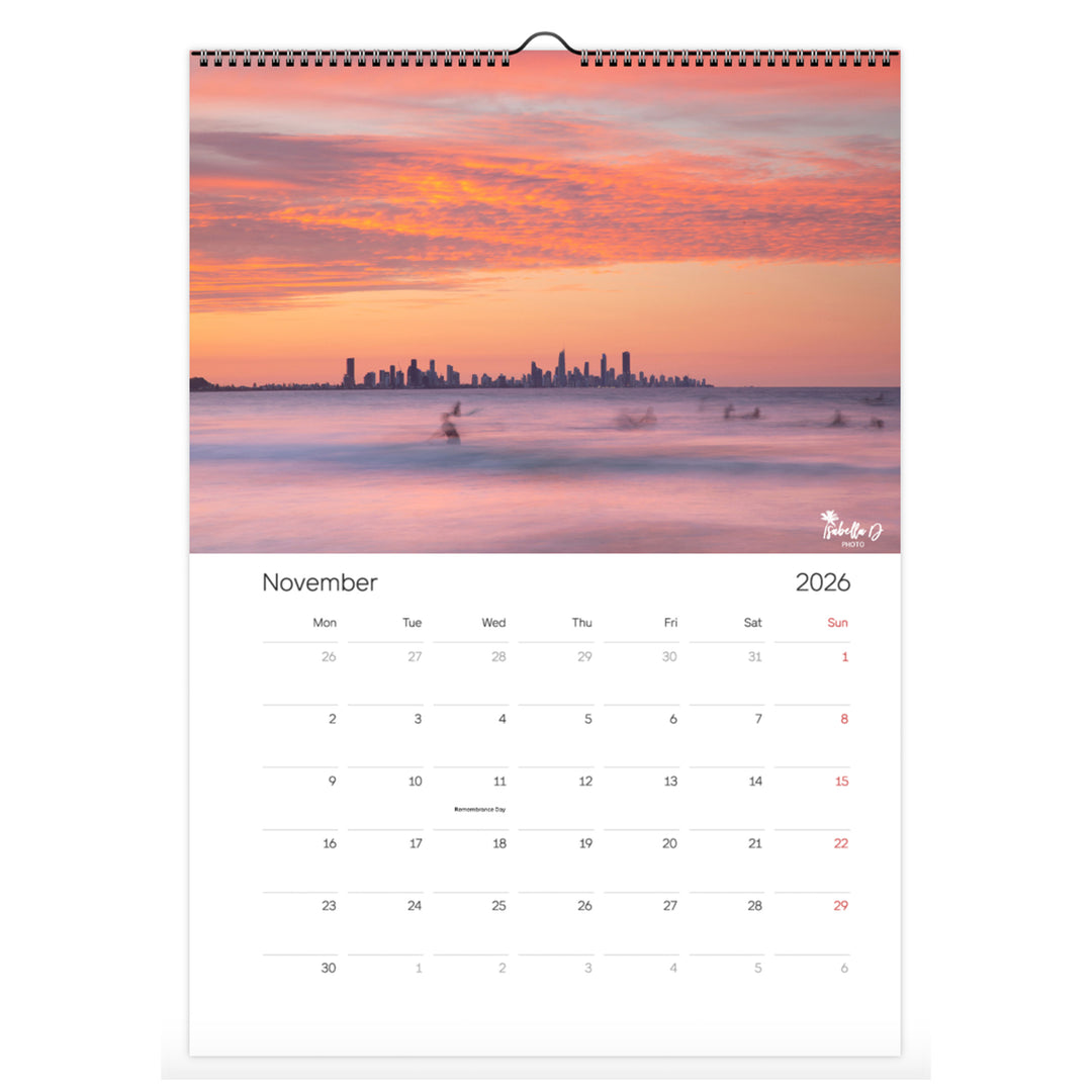 2026 A3 Calendar - 12 Months of the Gold Coast