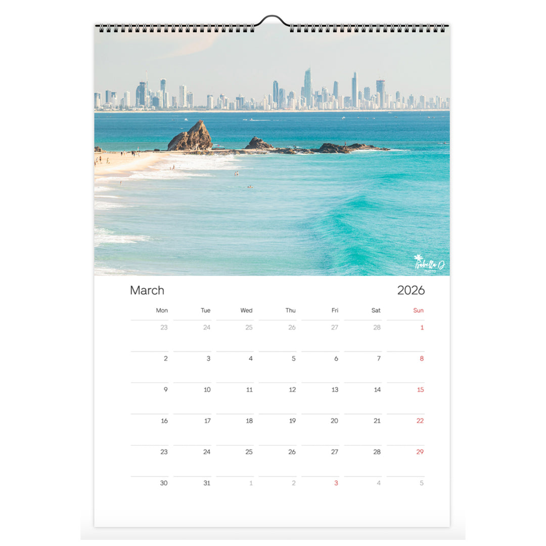 2026 A3 Calendar - 12 Months of the Gold Coast