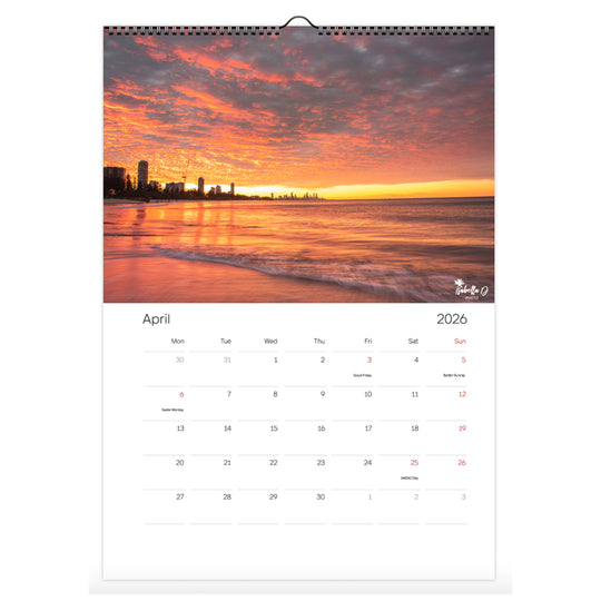 2026 A3 Calendar - 12 Months of the Gold Coast