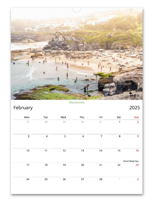 2025 A3 Calendar - 12 Months of Beaches