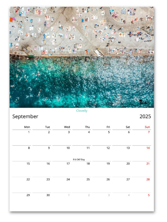 2025 A3 Calendar - 12 Months of Beaches