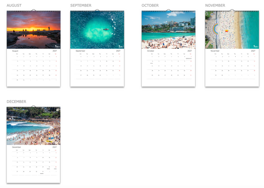 2027 A3 Calendar - Beach Days