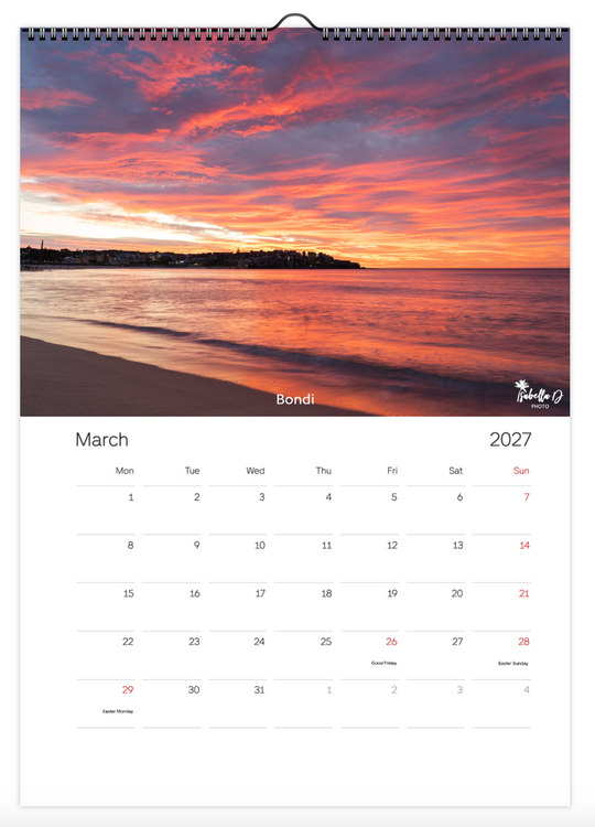 2027 A3 Calendar - Beach Days