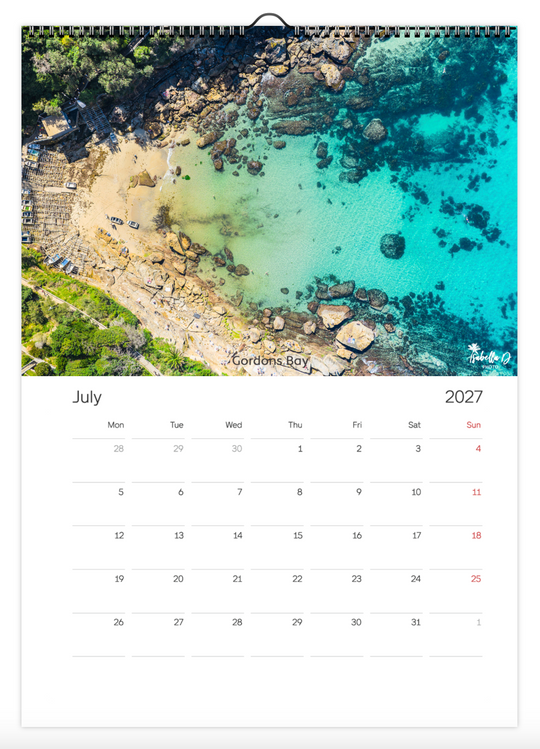 2027 A3 Calendar - Beach Days