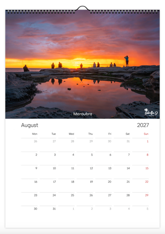 2027 A3 Calendar - Beach Days