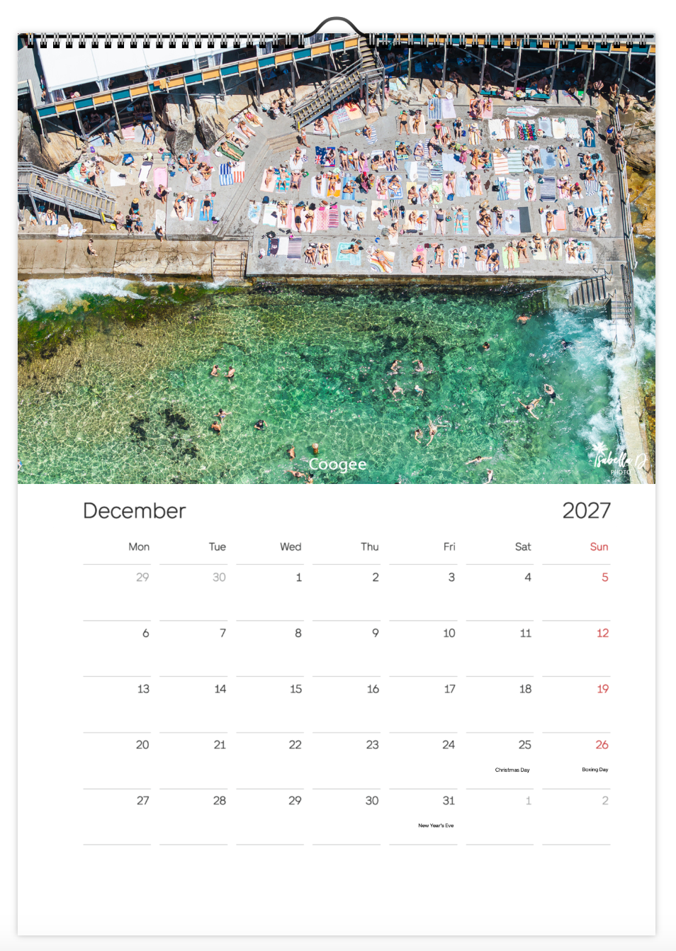 2027 A3 Calendar - Beach Days
