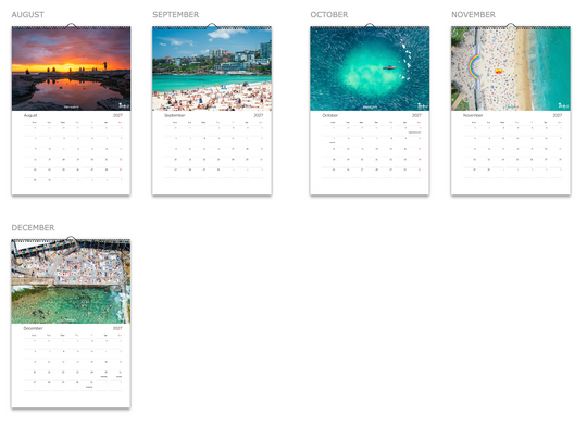 2027 A3 Calendar - Beach Days