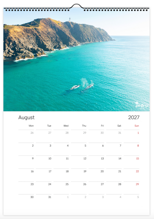 2027 A3 Calendar - Whales of the East Coast